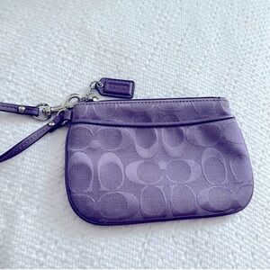Coach Lavender Signature Wristlet